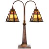 LumiLamp 5LL-6366 Tiffany Tischlampe Braun Glas 48x19x64 cm E27