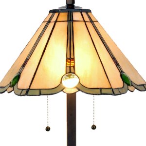 LumiLamp Tiffany lampă de masă Ø40x67 cm Bej Brown Sticlă Poliresină Soclu E27