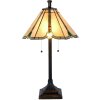 LumiLamp Tiffany lampă de masă Ø40x67 cm Bej Brown Sticlă Poliresină Soclu E27