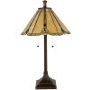 LumiLamp Tiffany lampă de masă Ø40x67 cm Bej Brown Sticlă Poliresină Soclu E27