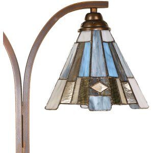LumiLamp 5LL-6368 Lampă de masă Tiffany maro albastru 48x19x57cm E27 2x60W