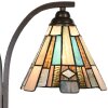LumiLamp 5LL-6368 Lampă de masă Tiffany maro albastru 48x19x57cm E27 2x60W