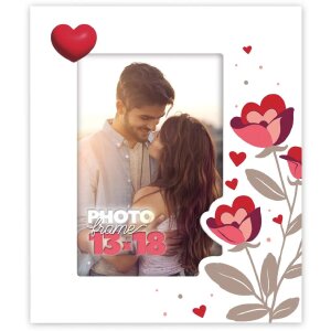 ZEP Cadru foto din lemn Giselle White Heart Flowers 10x15...