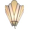 LumiLamp 5LL-6365 Lampă de perete Tiffany alb bej 20x10x29cm E14 sticlă metalică