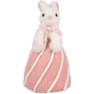 Clayre & Eef Deko-Kaninchen Weiß Rosa...