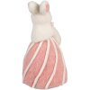 Clayre & Eef Deko-Kaninchen Weiß Rosa Landhausstil Ø 12x21 cm