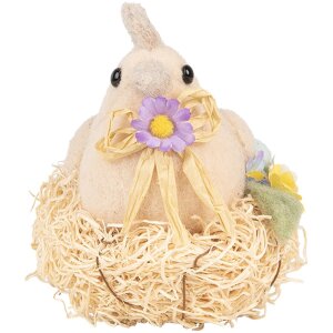 Clayre & Eef Deko Huhn Landhausstil beige 10x11x13 cm