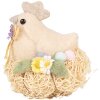 Clayre & Eef Deko Huhn Landhausstil beige 10x11x13 cm