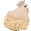 Clayre & Eef Deko Huhn Landhausstil beige 10x11x13 cm