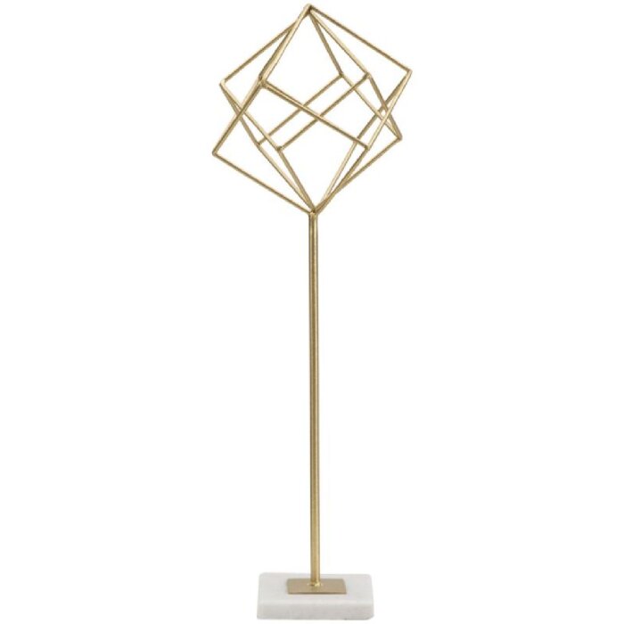 Mauro Ferretti sculptură Cub 16x18x52.5 cm auriu-alb