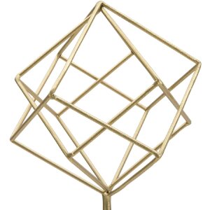 Mauro Ferretti Skulptur Cube 16x18x52,5 cm gold-weiß