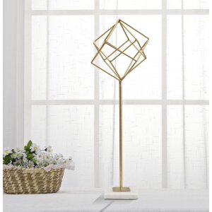 Mauro Ferretti sculptură Cub 16x18x52.5 cm auriu-alb