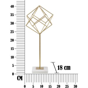 Mauro Ferretti sculptură Cub 16x18x41.5 cm auriu-alb