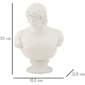 Mauro Ferretti Büste Centurion Statue 18,2x12,8x25 cm weiß