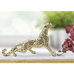 Mauro Ferretti Leopardenfigur 33x7,7x19,5 cm gold schwarz