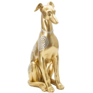 Mauro Ferretti Hundeskulptur Sit Dog 19,8x10x29 cm gold...