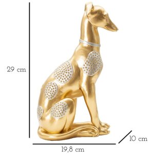 Mauro Ferretti sculptură câine Sit Dog 19.8x10x29 cm aur argint