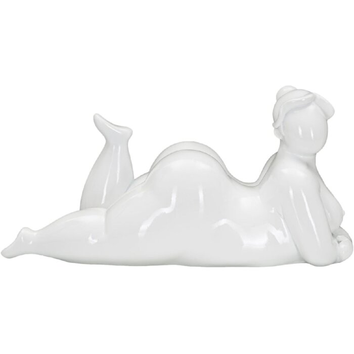Mauro Ferretti Femeie Yoga Relaxare sculptură 32x12.5x16 cm alb