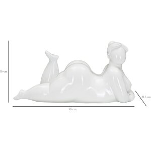 Mauro Ferretti Femeie Yoga Relaxare sculptură 32x12.5x16 cm alb