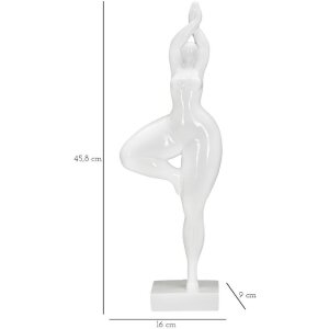 Mauro Ferretti Yogafigur stehend Woman Yoga 16x9x45,8 cm weiß