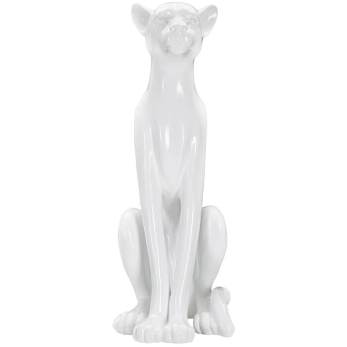 Mauro Ferretti Leopardenfigur sitzend  27x38x74 cm weiß