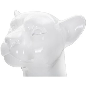 Mauro Ferretti Leopardenfigur sitzend  27x38x74 cm weiß