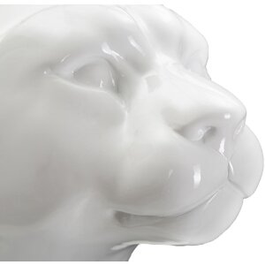 Mauro Ferretti Leopardenfigur sitzend  27x38x74 cm weiß