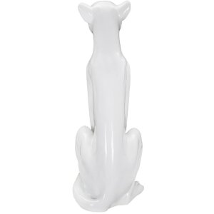 Mauro Ferretti Leopardenfigur sitzend  27x38x74 cm weiß