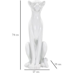 Mauro Ferretti Leopardenfigur sitzend  27x38x74 cm weiß