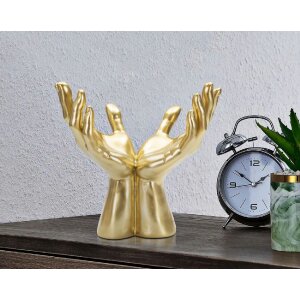 Mauro Ferretti Handskulptur Peace Hands 25x15x24 cm gold
