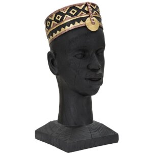 Mauro Ferretti Bust Massai Man 25x25x56 cm negru