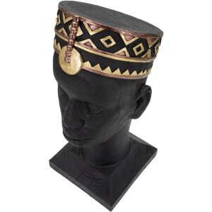 Mauro Ferretti Bust Massai Man 25x25x56 cm negru