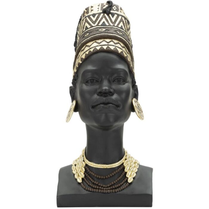 Mauro Ferretti Büste Massai Woman Cup 21,5x27,5x45 cm schwarz
