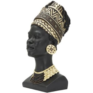Mauro Ferretti Büste Massai Woman Cup 21,5x27,5x45 cm schwarz