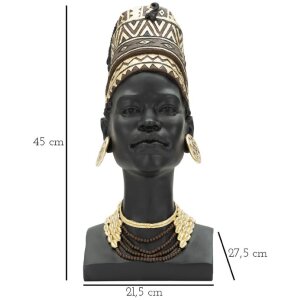 Mauro Ferretti Büste Massai Woman Cup 21,5x27,5x45 cm schwarz