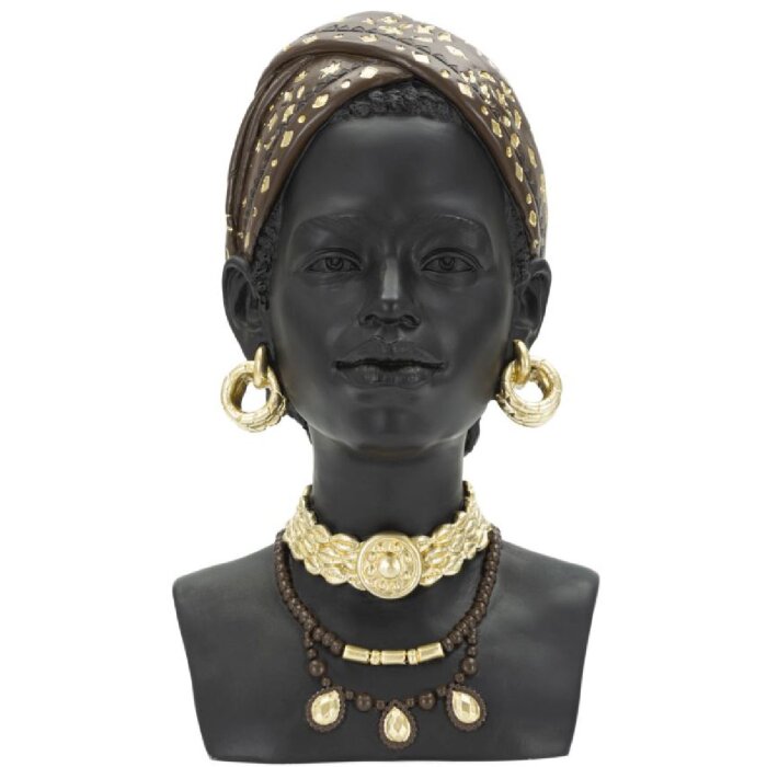 Mauro Ferretti Bust Massai Woman 19x18,5x30 cm negru