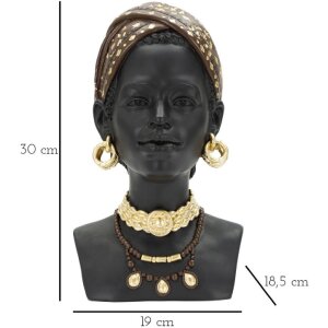 Mauro Ferretti Bust Massai Woman 19x18,5x30 cm negru
