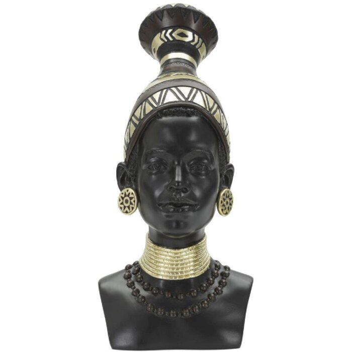 Mauro Ferretti Bust Massai Femeie Trib 23x19x38,5 cm negru