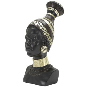 Mauro Ferretti Bust Massai Femeie Trib 23x19x38,5 cm negru