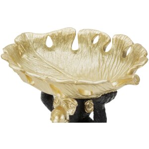 Mauro Ferretti figurină decorativă maimuță cu frunze bol 25.2x21x24 cm aur negru