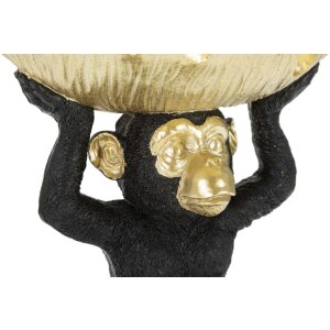 Mauro Ferretti figurină decorativă maimuță cu frunze bol 25.2x21x24 cm aur negru