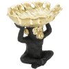 Mauro Ferretti figurină decorativă maimuță cu frunze bol 25.2x21x24 cm aur negru