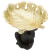 Mauro Ferretti figurină decorativă maimuță cu frunze bol 25.2x21x24 cm aur negru