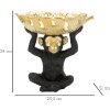 Mauro Ferretti figurină decorativă maimuță cu frunze bol 25.2x21x24 cm aur negru
