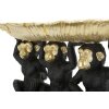 Mauro Ferretti Dekofigur Affen-Trio mit Blattschale 43x15,7x20 cm schwarz gold