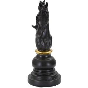Mauro Ferretti Schachfigur Pferd 14x11x27 cm schwarz gold Dekoration