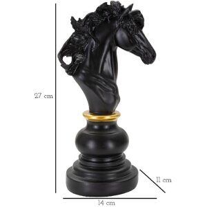 Mauro Ferretti Schachfigur Pferd 14x11x27 cm schwarz gold Dekoration