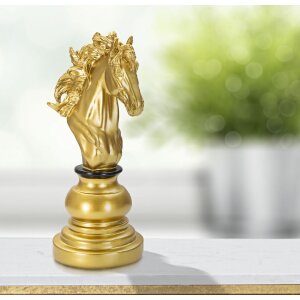 Mauro Ferretti Schachfigur Pferd Deko 14x11x27 cm gold schwarz