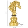 Mauro Ferretti Schachfigur Pferd Deko 14x11x27 cm gold schwarz