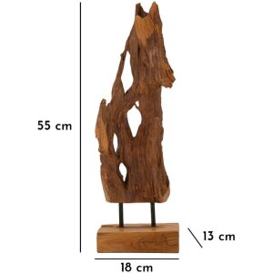 Mauro Ferretti Akar Skulptur Teakholz braun 18x13x55 cm